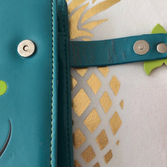 3/$20 Teal Blue Faux Leather Floral Wallet Kids Girls Colourful Fun First Wallet - Picture 3 of 10